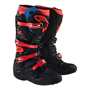 Troy Lee Designs Alpinestars Tech 7 MX Boots - Solid Black / Rocket Red