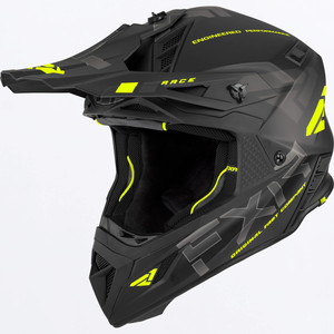 FXR Helium Race Div Helmet with D-Ring - Black/Hi Vis