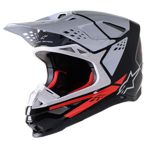 Alpinestars Supertech M8 Factory Helmet ( Black/White/Red Fluo Glossy)